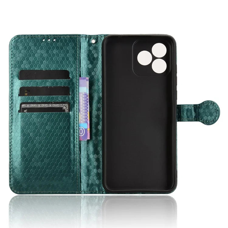 For Oukitel C53 Wallet Case Dot Pattern Imprint PU Leather Phone Cover