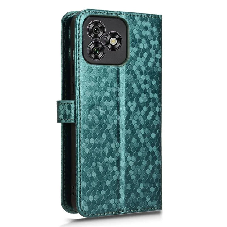 For Oukitel C53 Wallet Case Dot Pattern Imprint PU Leather Phone Cover