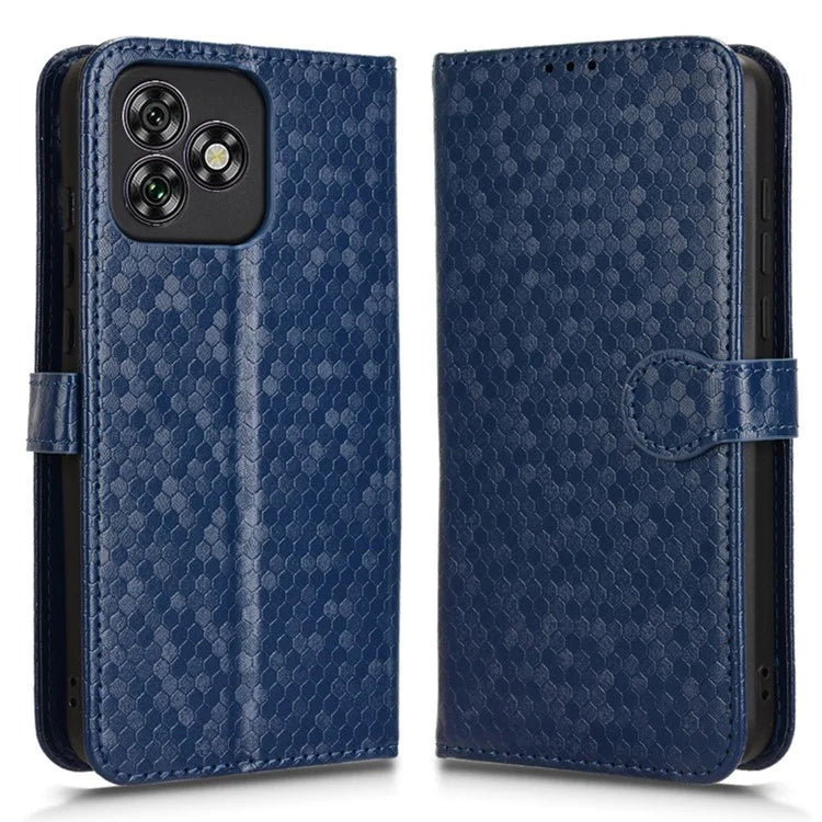 For Oukitel C53 Wallet Case Dot Pattern Imprint PU Leather Phone Cover