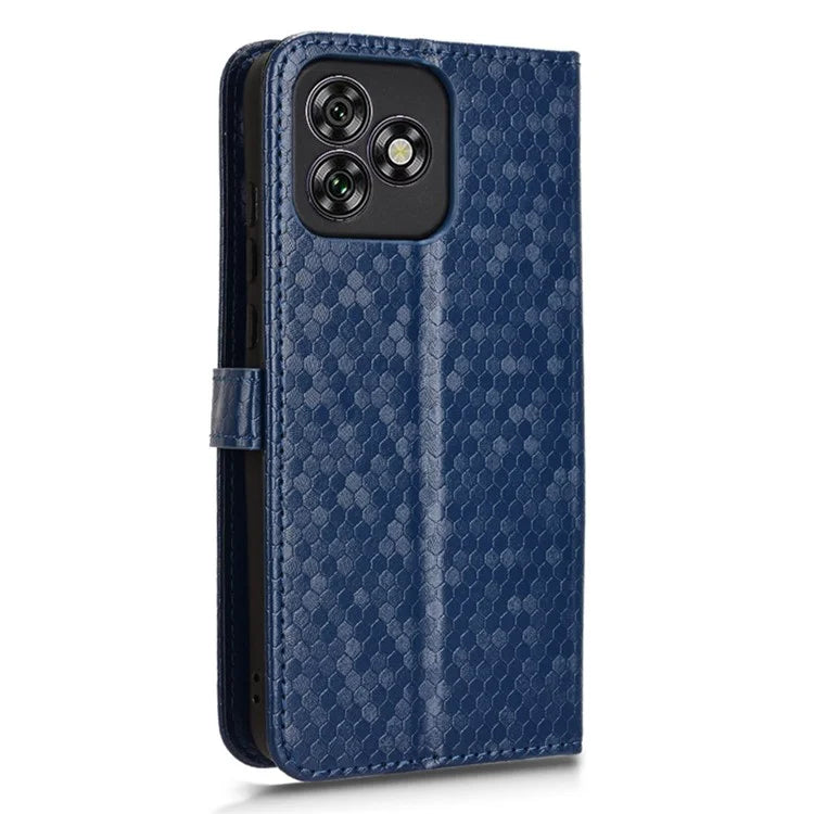 For Oukitel C53 Wallet Case Dot Pattern Imprint PU Leather Phone Cover