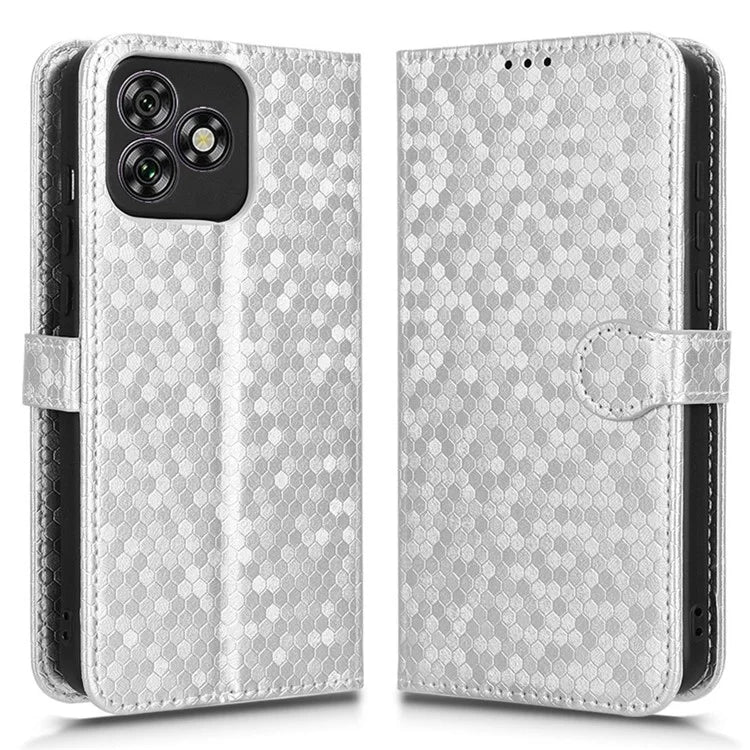 For Oukitel C53 Wallet Case Dot Pattern Imprint PU Leather Phone Cover