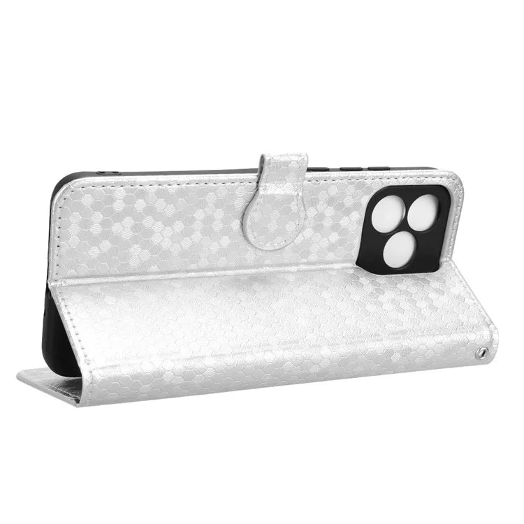 For Oukitel C53 Wallet Case Dot Pattern Imprint PU Leather Phone Cover