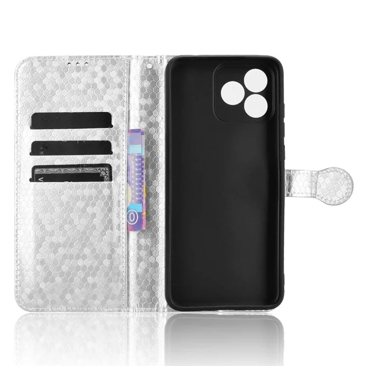 For Oukitel C53 Wallet Case Dot Pattern Imprint PU Leather Phone Cover