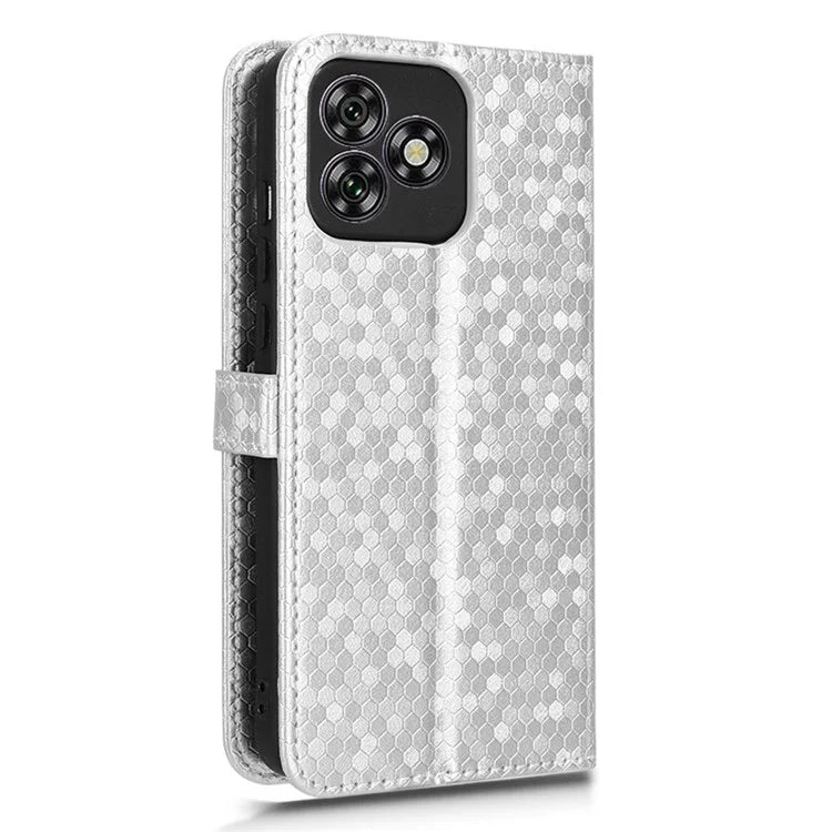 For Oukitel C53 Wallet Case Dot Pattern Imprint PU Leather Phone Cover