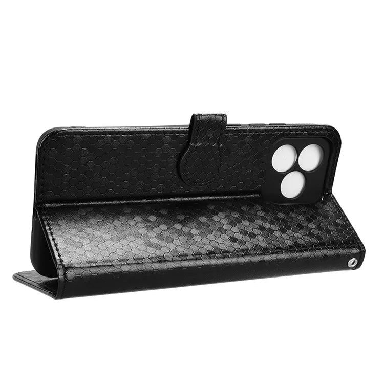 For Oukitel C53 Wallet Case Dot Pattern Imprint PU Leather Phone Cover