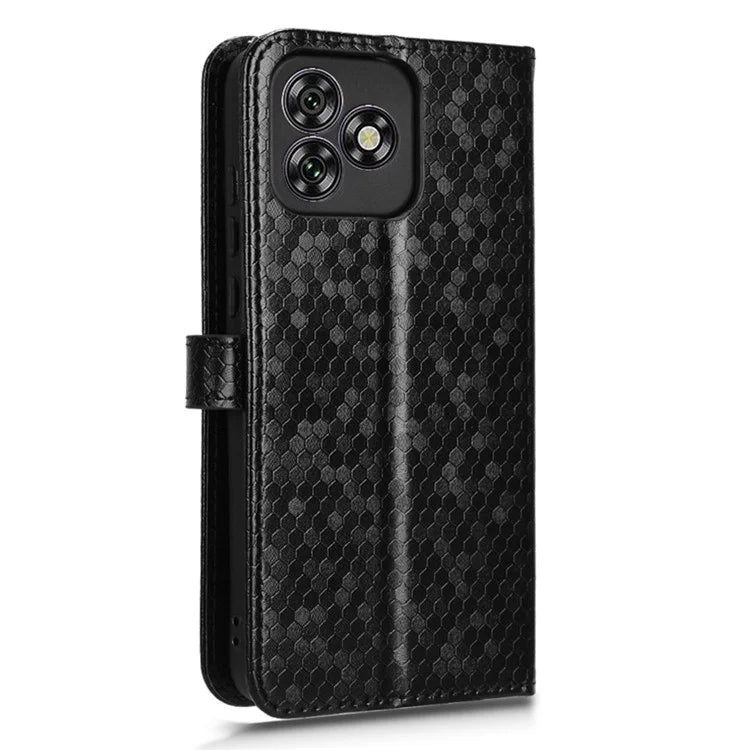 For Oukitel C53 Wallet Case Dot Pattern Imprint PU Leather Phone Cover