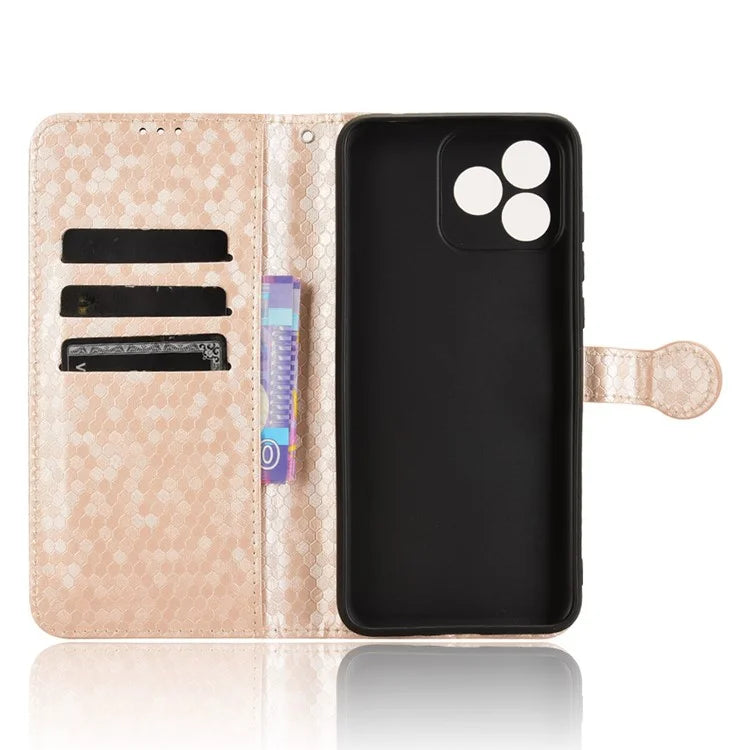 For Oukitel C53 Wallet Case Dot Pattern Imprint PU Leather Phone Cover