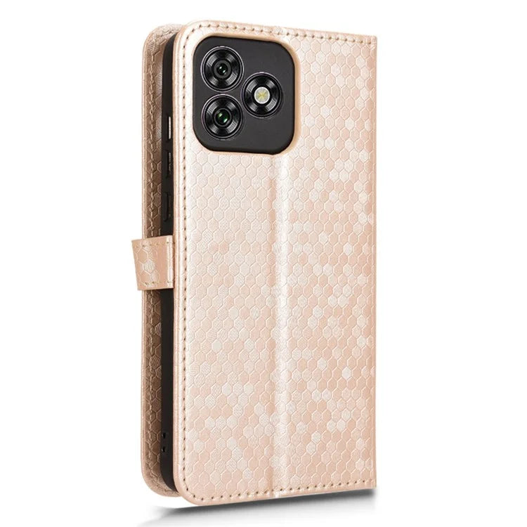 For Oukitel C53 Wallet Case Dot Pattern Imprint PU Leather Phone Cover