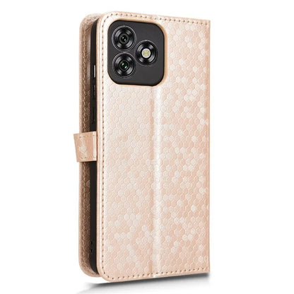 For Oukitel C53 Wallet Case Dot Pattern Imprint PU Leather Phone Cover