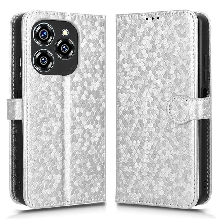 For Oukitel C50 Wallet Case Dot Pattern Imprint PU Leather Phone Cover