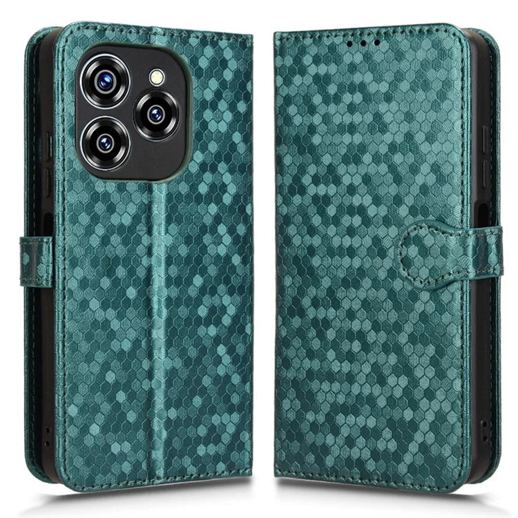 For Oukitel C50 Wallet Case Dot Pattern Imprint PU Leather Phone Cover