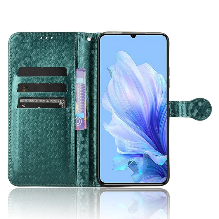 For Oukitel C50 Wallet Case Dot Pattern Imprint PU Leather Phone Cover
