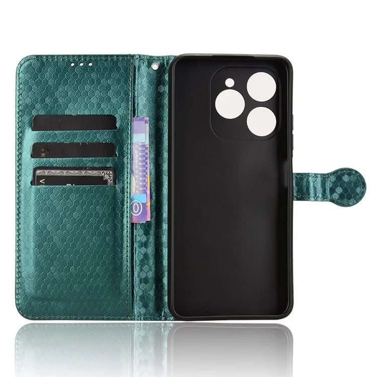 For Oukitel C50 Wallet Case Dot Pattern Imprint PU Leather Phone Cover