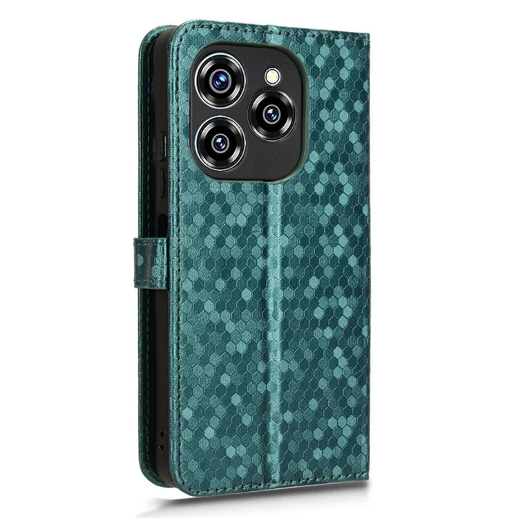 For Oukitel C50 Wallet Case Dot Pattern Imprint PU Leather Phone Cover