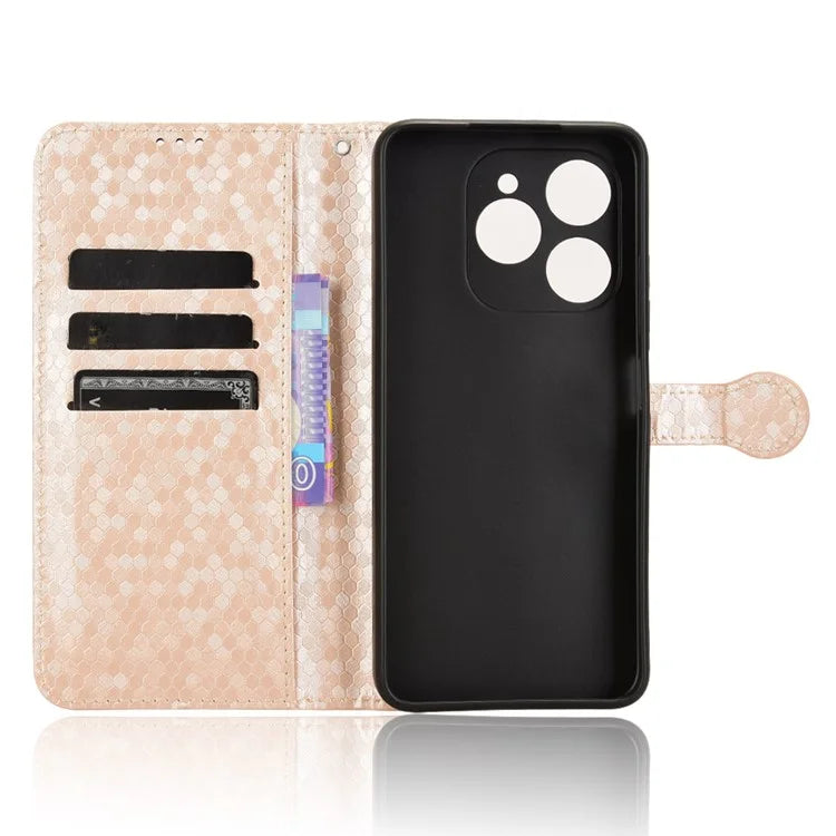 For Oukitel C50 Wallet Case Dot Pattern Imprint PU Leather Phone Cover