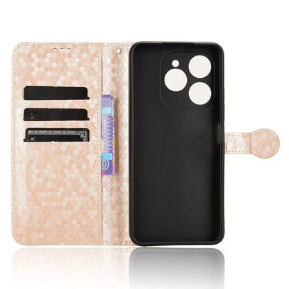 For Oukitel C50 Wallet Case Dot Pattern Imprint PU Leather Phone Cover