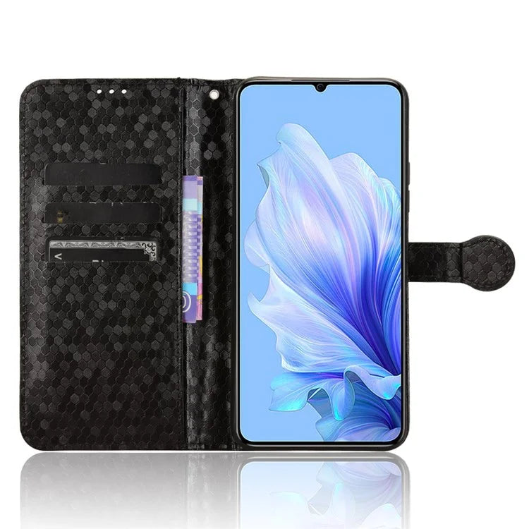 For Oukitel C50 Wallet Case Dot Pattern Imprint PU Leather Phone Cover