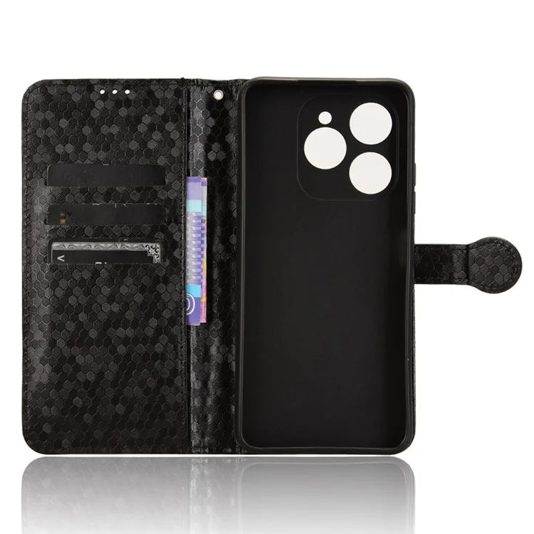 For Oukitel C50 Wallet Case Dot Pattern Imprint PU Leather Phone Cover