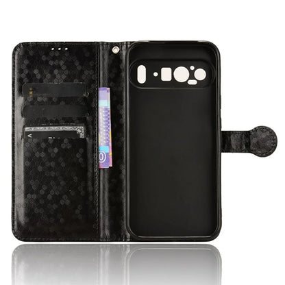 For Google Pixel 9 Pro XL Wallet Case Dot Pattern Imprint PU Leather Phone Cover