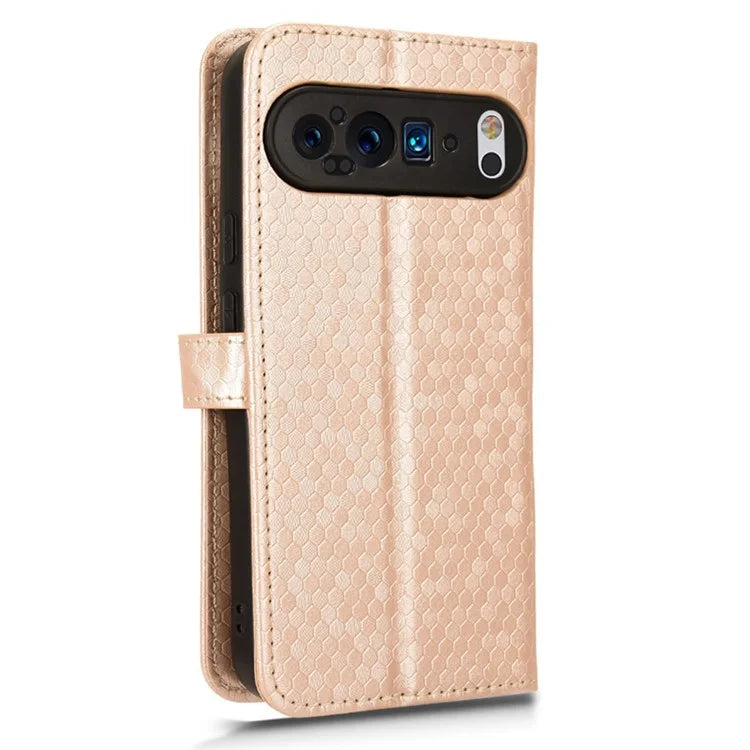 For Google Pixel 9 Pro XL Wallet Case Dot Pattern Imprint PU Leather Phone Cover