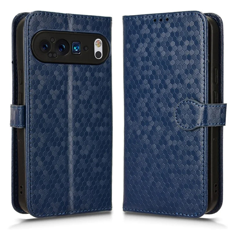 For Google Pixel 9 Pro XL Wallet Case Dot Pattern Imprint PU Leather Phone Cover