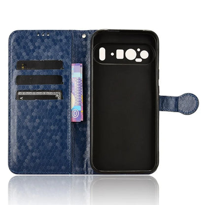For Google Pixel 9 Pro XL Wallet Case Dot Pattern Imprint PU Leather Phone Cover
