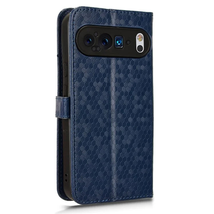 For Google Pixel 9 / 9 Pro Wallet Case Dot Pattern Imprint PU Leather Phone Cover
