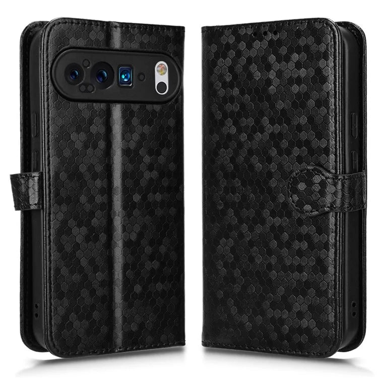 For Google Pixel 9 / 9 Pro Wallet Case Dot Pattern Imprint PU Leather Phone Cover