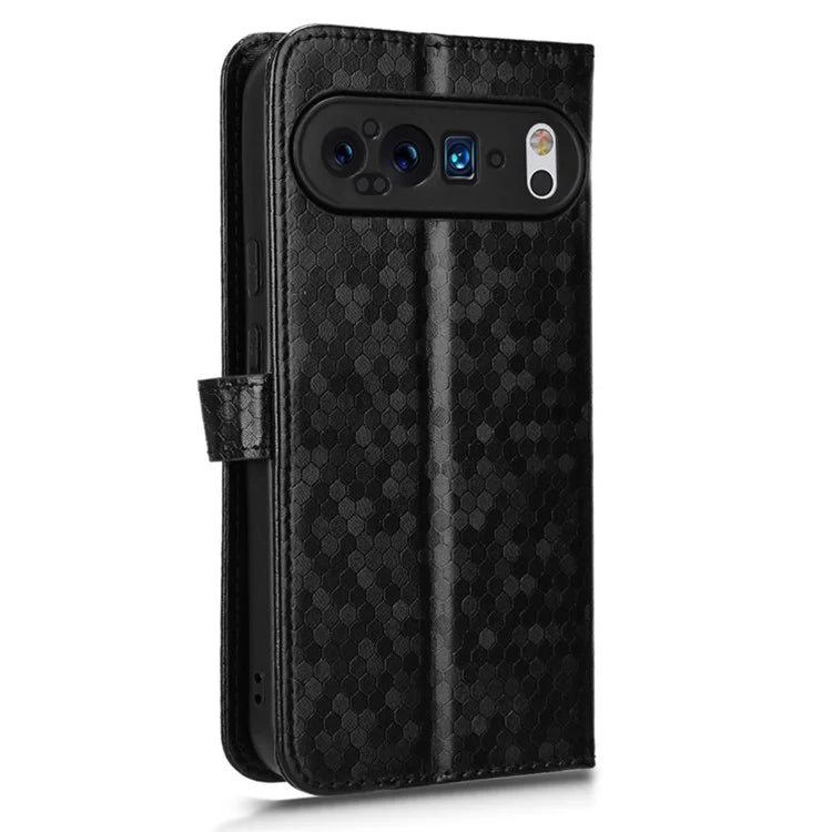 For Google Pixel 9 / 9 Pro Wallet Case Dot Pattern Imprint PU Leather Phone Cover