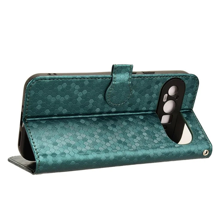 For Google Pixel 9 / 9 Pro Wallet Case Dot Pattern Imprint PU Leather Phone Cover