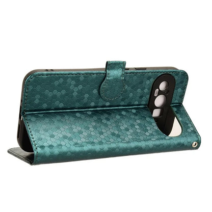 For Google Pixel 9 / 9 Pro Wallet Case Dot Pattern Imprint PU Leather Phone Cover