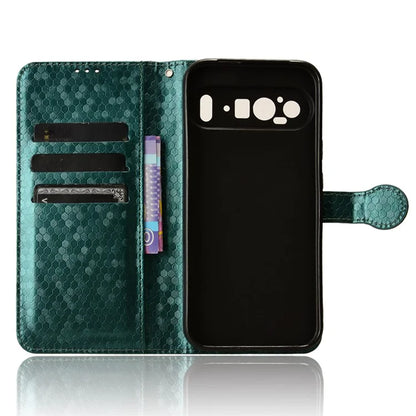 For Google Pixel 9 / 9 Pro Wallet Case Dot Pattern Imprint PU Leather Phone Cover