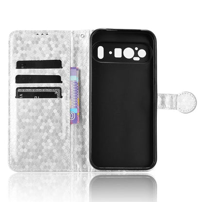 For Google Pixel 9 / 9 Pro Wallet Case Dot Pattern Imprint PU Leather Phone Cover