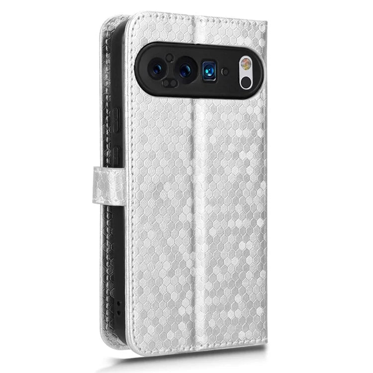 For Google Pixel 9 / 9 Pro Wallet Case Dot Pattern Imprint PU Leather Phone Cover
