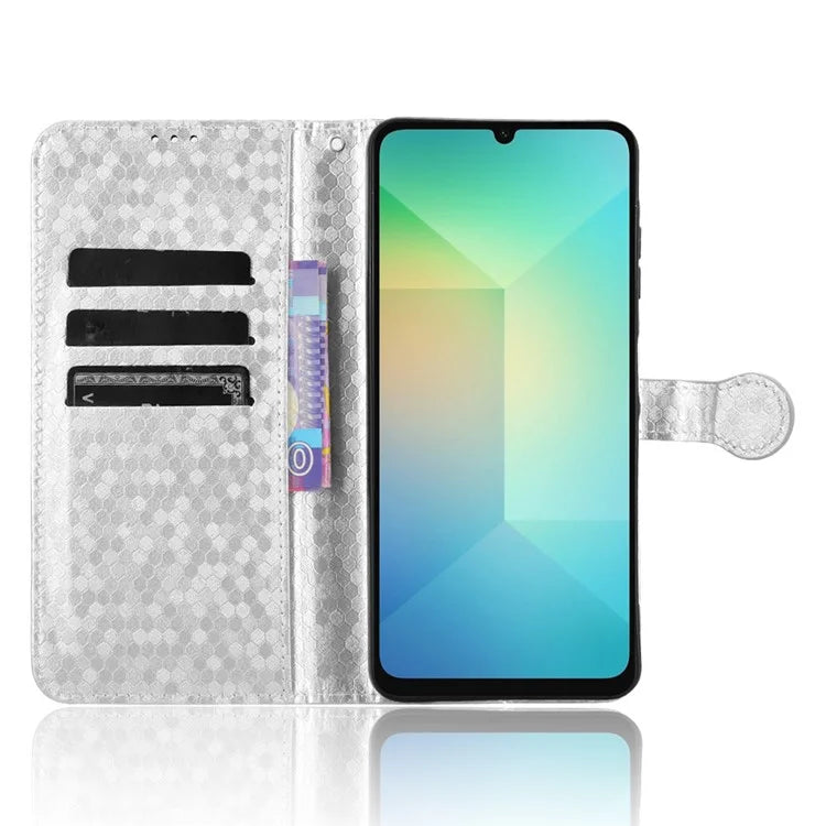 For Samsung Galaxy A06 Wallet Case Dot Pattern Imprint PU Leather Phone Cover