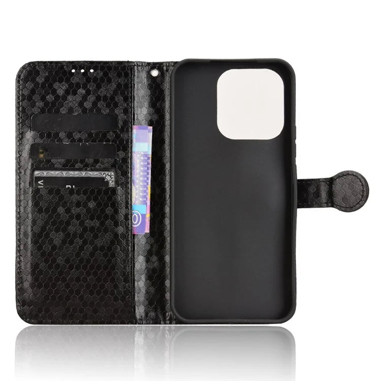 For Honor X60i 5G Wallet Case Dot Pattern Imprint PU Leather Phone Cover