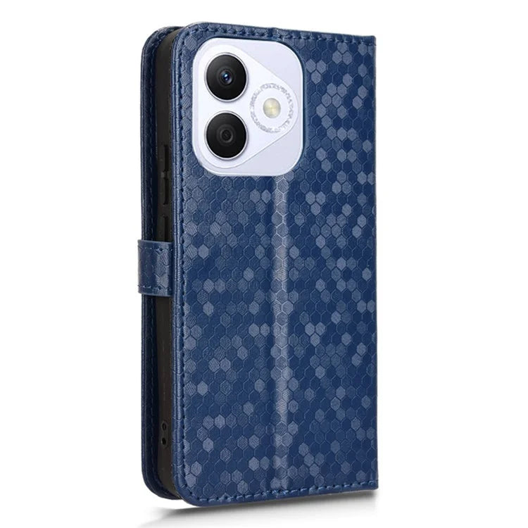 For Honor X60i 5G Wallet Case Dot Pattern Imprint PU Leather Phone Cover