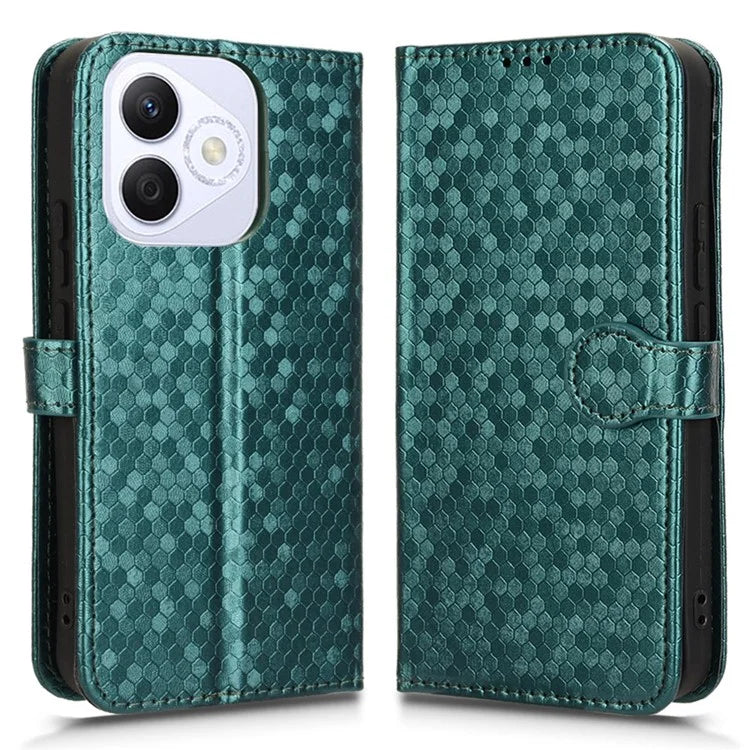 For Honor X60i 5G Wallet Case Dot Pattern Imprint PU Leather Phone Cover