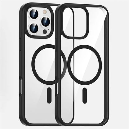 For iPhone 16 Pro Max Case Clear Phone Cover PC +TPU Compatible with MagSafe