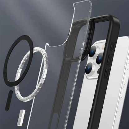 For iPhone 16 Pro Max Case Clear Phone Cover PC +TPU Compatible with MagSafe