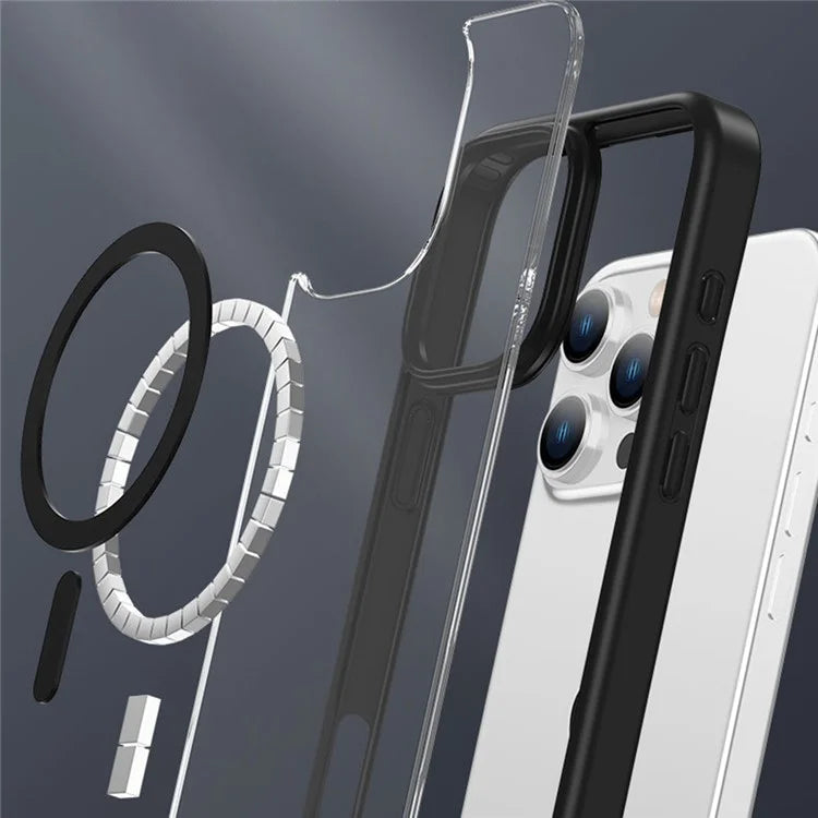 For iPhone 16 Pro Max Case Clear Phone Cover PC +TPU Compatible with MagSafe