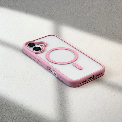 For iPhone 16 Plus Clear Phone Case PC +TPU Back Cover Compatible with MagSafe