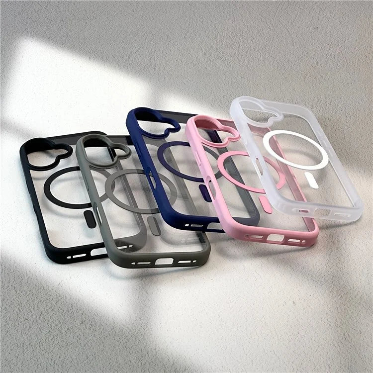 For iPhone 16 Plus Clear Phone Case PC +TPU Back Cover Compatible with MagSafe