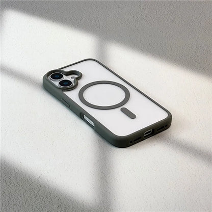 For iPhone 16 Plus Clear Phone Case PC +TPU Back Cover Compatible with MagSafe