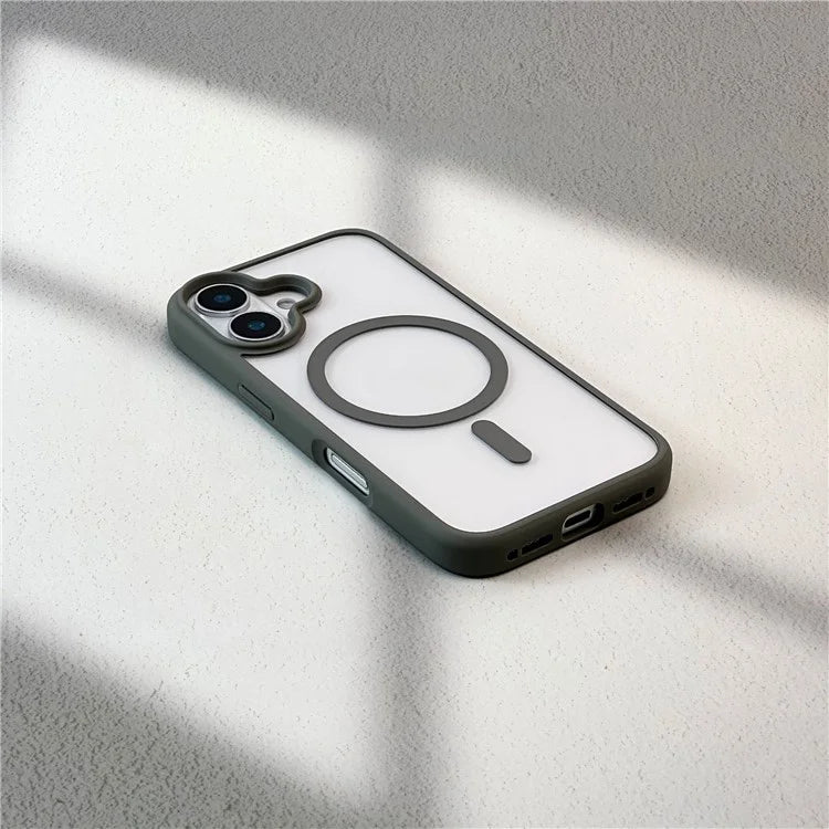 For iPhone 16 Clear Phone Case PC +TPU Back Cover Compatible with MagSafe