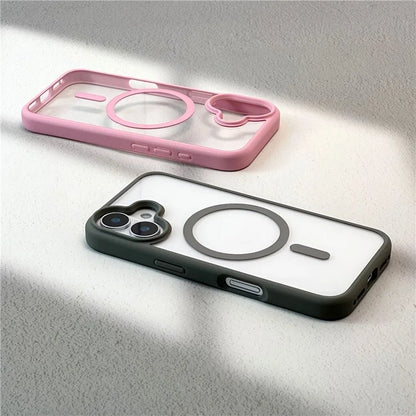 For iPhone 16 Clear Phone Case PC +TPU Back Cover Compatible with MagSafe