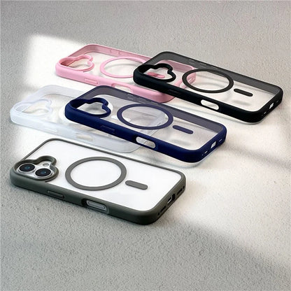 For iPhone 16 Clear Phone Case PC +TPU Back Cover Compatible with MagSafe