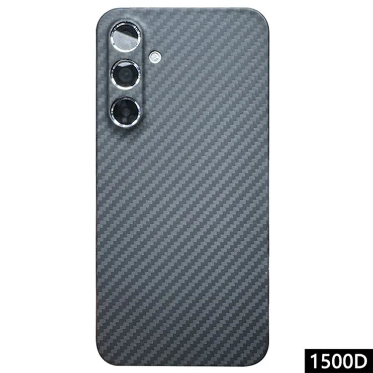 For Samsung Galaxy A55 5G Case 1500D Coarse Texture Aramid Fiber Phone Cover Precision Cut-Out - Black
