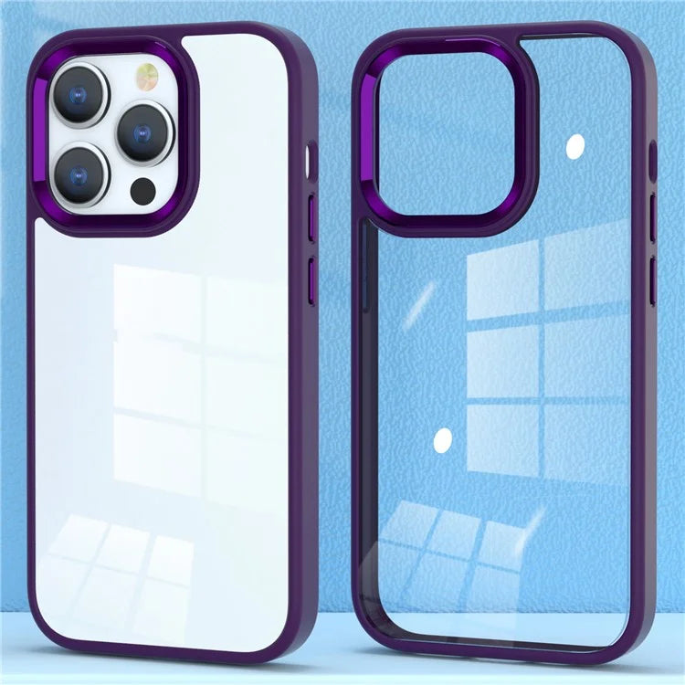For iPhone 16 Pro Clear Phone Case PC+Silicone Shockproof Back Cover