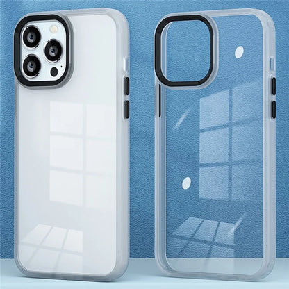 For iPhone 16 Pro Clear Phone Case PC+Silicone Shockproof Back Cover